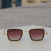 Brown and Gold Retro Square Sunglasses For Men And Women-SunglassesCraft
