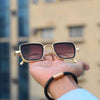 Brown and Gold Retro Square Sunglasses For Men And Women-SunglassesCraft