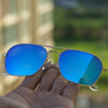 Raees Gold And Blue Mercury Square Sunglasses For Men And Women-SunglassesCraft