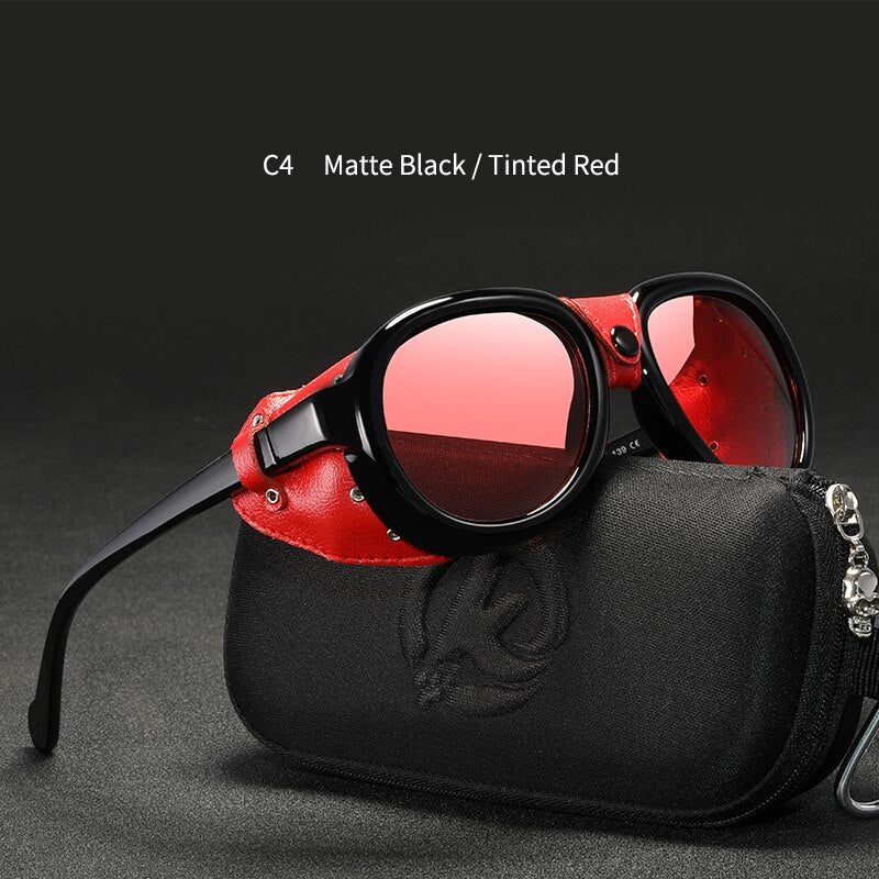 Leather Side Shield Glasses With Side Blinders Glacier Glasses