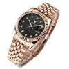 Famous Brand Business Diamond Rose Gold Calendar Luxury Quartz Wristwatch For Women-SunglassesCraft