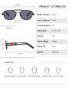 New Square Gradient Brand Designer Vintage Shades Retro Alloy Full Frame Sunglasses For Men And Women