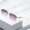 Retro Rimless Frame Sunglasses For Unisex-SunglassesCraft