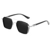 Fashionable Polarized Black Square Metal Sunglasses For Women And Men-SunglassesCraft