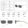 Fashion Rimless Rectangle Retro Cheetah Decoration Clear Ocean Lens Eyewear For Men And Women-SunglassesCraft