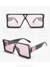 Oversized One Piece Pink Gradient Square Sunglasses For Men And Women-SunglassesCraft
