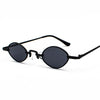 Brand Designer Metal Frame Fashion Small Oval steampunk Sunglasses For Men And Women-SunglassesCraft