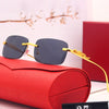 New Square Frameless Metal Trend Fashion Sunglasses For Men And Women-SunglassesCraft