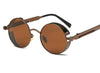 Vintage Retro Polarized Round Steampunk Sunglasses -SunglassesCraft