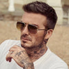 Beckham Style Pilot Oversize Big Square Polygonal Alloy Trendy Men And Women Gradient Sunglasses-SunglassesCraft