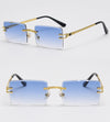 New Color Rectangle Rimless Gradient Sunglasses For Unisex-SunglassesCraft