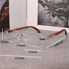 Wooden Temple Rimless Eyeglasses For Men And Women- SunglassesCraft