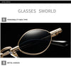 Brand Designer Metal Frame Fashion Small Oval steampunk Sunglasses For Men And Women-SunglassesCraft