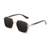 Fashionable Polarized Black Square Metal Sunglasses For Women And Men-SunglassesCraft