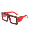 Luxury Frame Vintage Full Diamond Clear Lens Thick Frame Square Sunglasses For Men And Women-SunglassesCraft