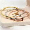 Stainless Steel Nail Bracelet Rose Gold Metallic Color For Unisex-SunglassesCraft