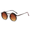 Vintage Retro Round Steampunk Sunglasses With Metal Frame-SunglassesCraft