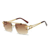 Rimless Square Leopard Leg Sunglasses For Men And Women- SunglassesCraft