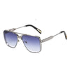 Oversized Square Classic Metal Frame Vintage UV400 Gradient Sunglasses For Unisex-SunglassesCraft