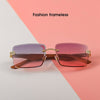 Fashion 2021 New Diamond Inlay Rimless Side Cut Square Sunglasses For Men And Women-SunglassesCraft