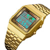 Top Luxury Fashion Sport Alarm Clock 3Bar Waterproof Stainless Steel Strap Digital Watch