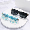New Box European and American Personality Square Fashion Bag Flower Colorful Gradient Sunglasses-SunglassesCraft