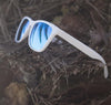 Unisex White Frame Blue Lens Mirror Oculos Sunglasses For Men And Women-SunglassesCraft