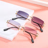 2021 Brand Designer Retro Fashion Trendy Rimless Rectangle Sunglasses For Men And Women-SunglassesCraft