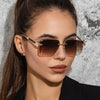 Fashion Personalized Square Rimless Cut-Edge Vintage Brand Gradient Sunglasses For Men And Women-SunglassesCraft