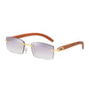 Rimless Small Square Frame Sunglasses For Unisex-SunglassesCraft