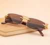 2021 Luxury Brand Rectangle Natural Rimless Wooden Sunglasses For Men And Women-SunglassesCraft