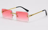 Vintage Unique Rimless Rectangle Sunglasses For Unisex-SunglassesCraft