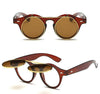 Stylish Vintage Round Flip Up Sunglasses Transparent Frame Women Men - SunglassesCraft