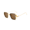 Stylish Square Brown And Gold Retro Sunglasses For Men And Women-SunglassesCraft