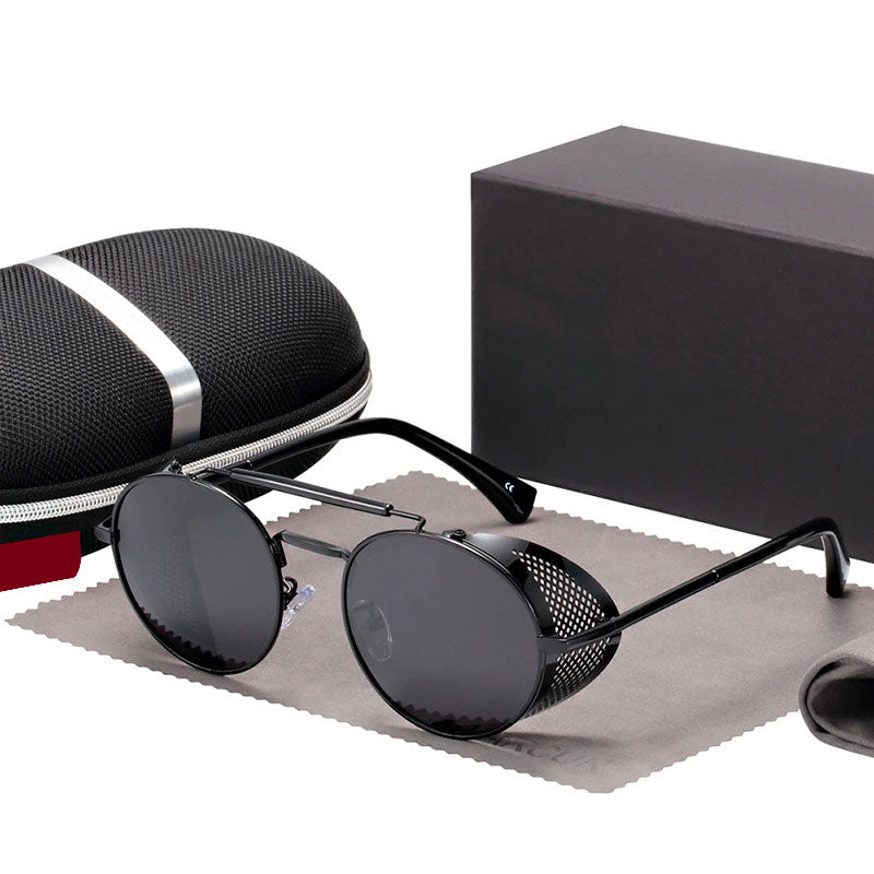 Vintage Polarized Brand Steampunk Style Retro Round Frame Fashion