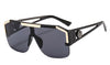 Oversized Square Metal Frame Pilot Brand Sunglasses For Unisex-SunglassesCraft