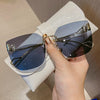2021 Trendy Brand Designer Retro Oversized Rimless Square Fashion Polarized Vintage Summer Driving Outdoor Sunglasses For Men And Women-SunglassesCraft