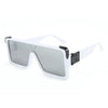Oversized One Piece White Silver Square Sunglasses For Men And Women-SunglassesCraft