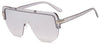 Fashion Style Tinted Shades Half Frame Flat Top Gold T Letter Designer Shield Vintage Retro Gradient UV400 Sunglasses For Men And Women-SunglassesCraft