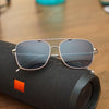 Rectangular Square Silver Black Sunglasses For Men And Women-SunglassesCraft