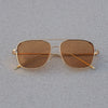 Rectangular Square Gold Brown Candy Sunglasses For Men And Women-SunglassesCraft