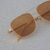 Rectangular Square Gold Brown Candy Sunglasses For Men And Women-SunglassesCraft
