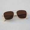 Rectangular Square Gold Brown Sunglasses For Men And Women-SunglassesCraft