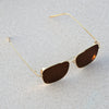Rectangular Square Gold Brown Sunglasses For Men And Women-SunglassesCraft