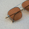 Rectangular Square Silver Brown Candy Sunglasses For Men And Women-SunglassesCraft