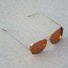 Rectangular Square Silver Brown Candy Sunglasses For Men And Women-SunglassesCraft