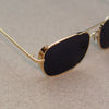 Rectangular Square Gold Black Sunglasses For Men And Women-SunglassesCraft
