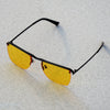 Vintage Square Metal Frame Yellow Sunglasses For Men And Women-SunglassesCraft