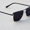 Vintage Square Metal Frame Black Sunglasses For Men And Women-SunglassesCraft