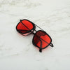 Square Red And Black Sunglasses For Men And Women-SunglassesCraft